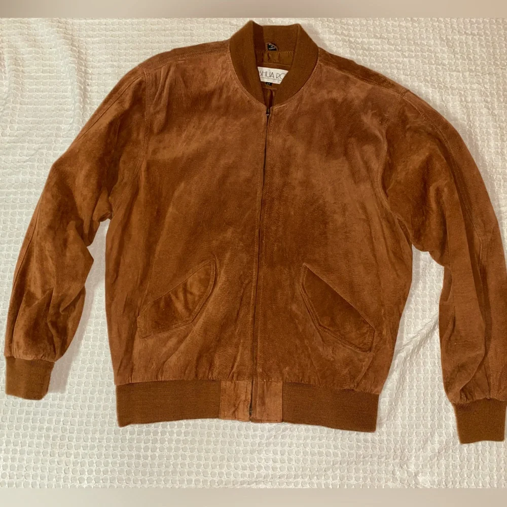 Seude Leather Bomber Jacket - Picture 1 of 13